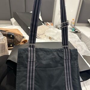 Hermes Black Messenger Bag with Gray Straps